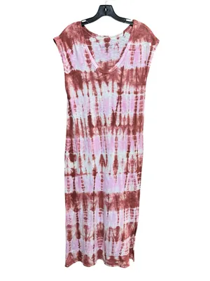 UNIVERSAL THREAD Tie-Dye Scoop Neck Maxi Dress S 18” p2p White/Pink/Copper NWOT thumbnail 2