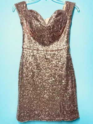 B. Darlin Silver Sequin Mini Dress Size 9/10 thumbnail 6