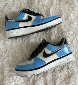 Nike Air Force 1 Low Custom Baby Blue Rhinestone Bling Sneakers‎ Size 8 thumbnail 1