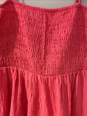 SHEIN Hot Pink Tiered Smocked Sundress thumbnail 3