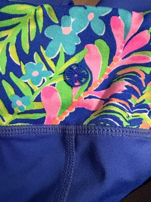 Lilly Pulitzer Royal Blue Leggings with Multicolor Tropical Panels thumbnail 5