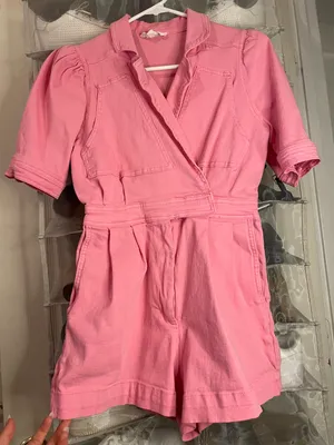 Denim Color Romper Pink thumbnail 2