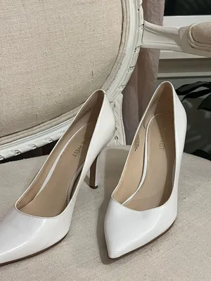 Nine West White Leather Martinar Pump thumbnail 4