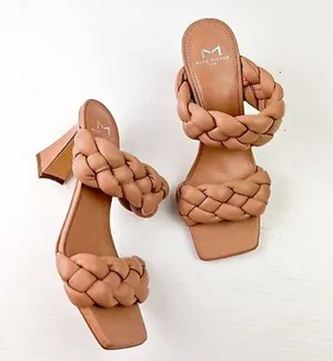 Marc Fisher Hammy Braided Heel Sandal Brown Size 8 thumbnail 1