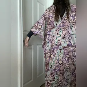 Vintage Handmade Plus Size Funky‎ Kaftan Butterfly Sleeve thumbnail 4