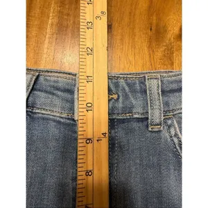 Lee Women Relaxed Fit High Rise Cut Off Blue Denim Shorts 6 M thumbnail 7