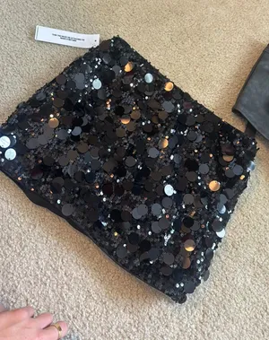 Princess Polly Mini Skirt Black sparkly  thumbnail 1
