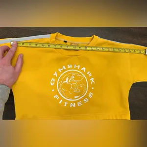 Gymshark Women Yellow Legacy Cropped Pullover Sweater Size S Stretch Gym Yoga thumbnail 8