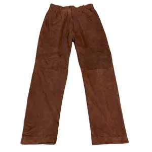 Vintage 1980'S Sienna Brown Artisan Wear Suede Pleated Trousers (Xs) thumbnail 10