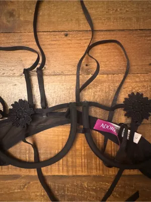 ADORE ME Lace &‎ Mesh Strappy Bra + Thong Set thumbnail 4