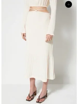 NEW Jonathan Simkhai Women’s Mia Plisse Skirt Sandstone thumbnail 8