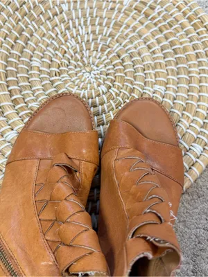 Sofft Women’s Mckenna Leather Sandals Blocked Heels Peep Toe in Cognac 8 thumbnail 13