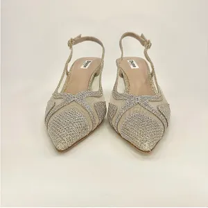 Dune London Dianas Gold Mesh Glitter Slingback‎ Kitten Heel Pumps Wedding 8 NWOB thumbnail 7
