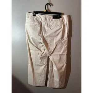 Banana Republic Women's Size 12 Wide Leg Cropped‎ Khaki Pants Stretch NWT thumbnail 2