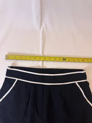 Black Two-Piece Tank Top & Shorts Set with White Trim thumbnail 10