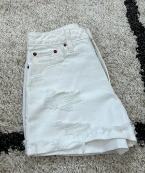 Pure White Jean Shorts thumbnail 5