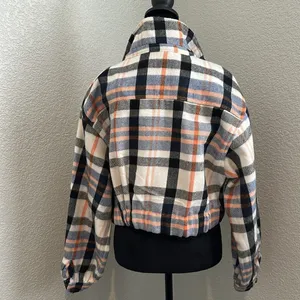 Plaid Flannel Cropped Jacket thumbnail 4