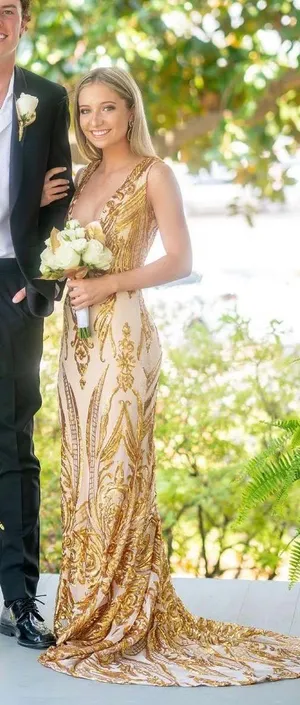 Prom Dress Gold Size 00 thumbnail 2