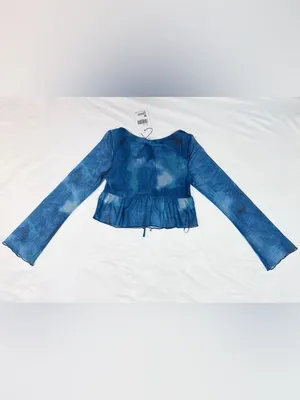 NWT Princess Polly Too Short Sheer Long Sleeve Top - Blue Tie Dye - 4 thumbnail 7