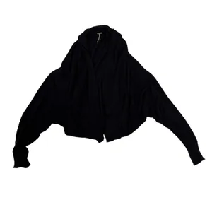 Free People Black Linen Blend Batwing Cardigan Open Front Knit Sweater XS/S‎ thumbnail 5