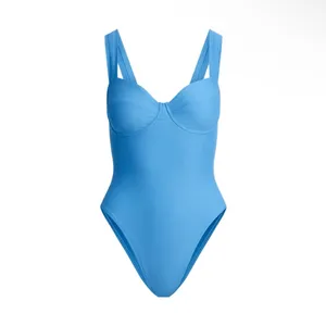 Skims Signature Swim Underwire One Piece‎ in Blue Tide NWT Size Medium thumbnail 3