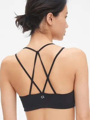 GapFit Breathe Low Support Strappy Sports Bra Black Lululemon Inspo M thumbnail 2