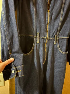 Etica Farrah Denim Boilersuit Jumpsuit in Night Swim thumbnail 6