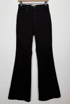 Abercrombie & Fitch The Flare Ultra High Rise Jeans Black Size 28/6 Long thumbnail 1