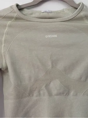 Gymshark Light Sage Seamless Long Sleeve Crop Top thumbnail 2
