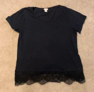 J. Crew Black Lace Tee thumbnail 4