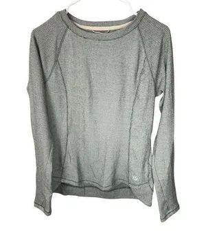 Avalanche Women's Gray Striped Long Sleeve Crew Neck Top Size S thumbnail 1