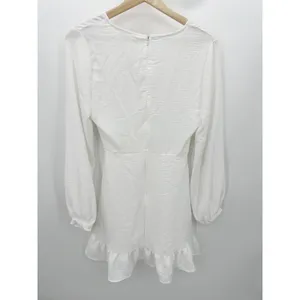 Altar'd State Womens S White‎ Wrap Mini Dress Ruffle Long Sleeve Bridal NWT thumbnail 3