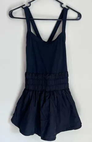 Free People Movement Athletic Romper Runsie Skort Black Sz Medium Black thumbnail 1
