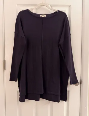 Style & Co Grape Purple Long Sleeve Knit Tunic Sweater Small thumbnail 1