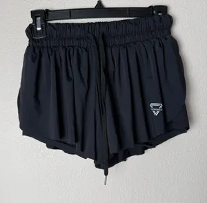 Lugongzi Women's‎ Small 2 in 1 Flowy Black Skort athletic thumbnail 1