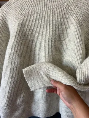 Calvin Klein Soft Ribbed Knit Jumper, wool blend, Small ivory/grey Minimalist thumbnail 5