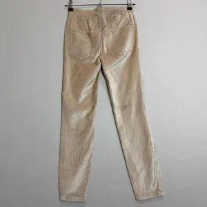We The Free Beige Metallic Pants Size 24 Straight Leg Velvet-Like Texture thumbnail 3