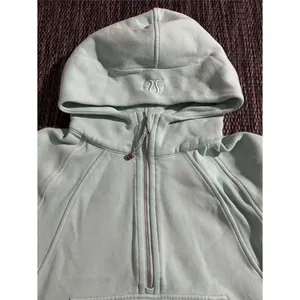 Lululemon Scuba Oversized Half Zip Hoodie Wild Mint Light Cotton Terry Size M/L thumbnail 3