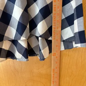 HD in Paris Peplum Top Women Size 10 Navy Blue Gingham Buffalo Check Sleeveless thumbnail 5