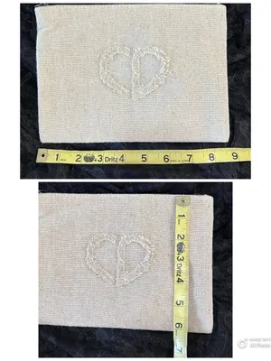 NWT Christian Dior Beaute Heart CD Logo Linen Makeup Pouch Clutch GWP Beige thumbnail 8