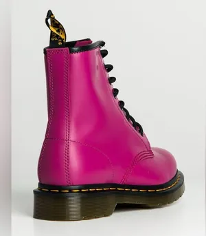 Dr. Marten’s 1460 Smooth Leather Lace Up Boots in Pink thumbnail 4
