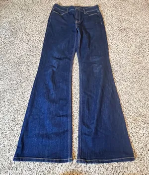 Old‎ Navy Womens High Rise Wow Flare Jeans Dark Wash Indigo Blue Size 6 Denim thumbnail 1
