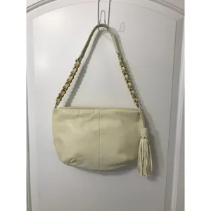 Paolo Masi Vintage Cream Quilted Studded Leather Hobo Bag Made in Italy EUC thumbnail 2
