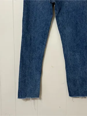 Levi’s Wedgie Straight Jeans Womens 26 High Rise Distressed Raw Hem Blue thumbnail 10