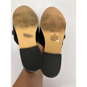 Express Mules Women 7.5 Black Excellent Gold Bar Slip On Pointed Toe Loafers thumbnail 6