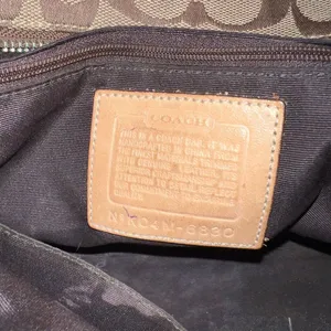 Coach Hampton Signature Monogram Brown Tan Leather Trim Tassel Handbag Purse thumbnail 7