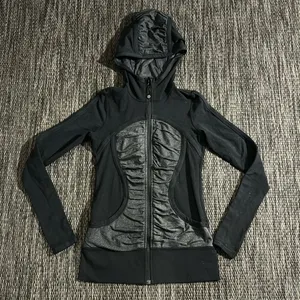 Lululemon Pure Balance Full Zip Jacket Black Grey Size 4 thumbnail 1