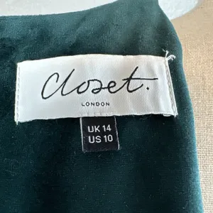 Closet London Kimono Sleeve Velvet Midi Dress Size 10‎ Wrap Tie Emerald Green thumbnail 9