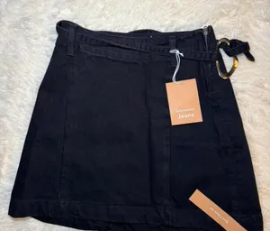 NWT Reformation‎ Size 23 Tatina Belted Denim Skirt thumbnail 1