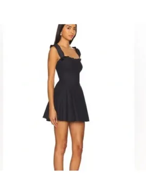 Free People Midnight Magic Mini Voluminous Black Dress Fairy Grunge Bohemian L thumbnail 6